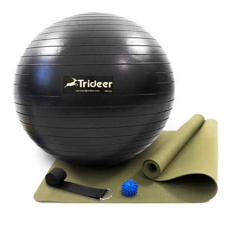 Коврик для йоги и фитнеса (каремат) + фитбол 85 см + массажный мячик + ремень для йоги OSPORT Set 101 (n-0131) фото 5