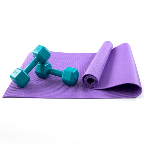 Коврик для йоги, фитнеса, спорта (йога мат, каремат) + гантели для фитнеса 2шт по 2кг OSPORT Set 82 (n-0112) фото 4