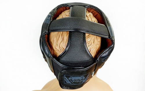 Шлем боксерский (с полной защитой) кожа VENUM BO-5239 фото 5