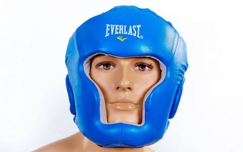 Шлем боксерский (с полной защитой) кожа ELAST ME-0147 фото 2