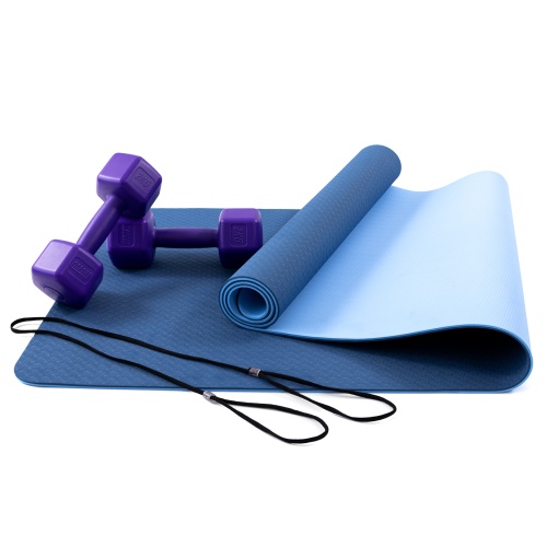 Коврик для йоги, фитнеса, спорта (йога мат, каремат) + гантели для фитнеса 2шт по 2кг OSPORT Set 64 (n-0094) фото 15