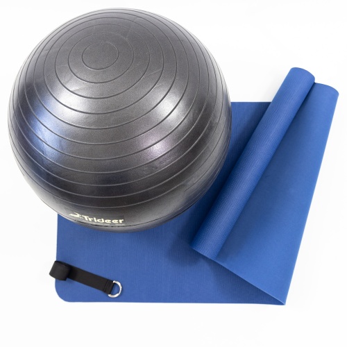 Коврик для йоги и фитнеса (каремат) + фитбол мяч для фитнеса 55 см + ремень для йоги OSPORT Set 94 (n-0124) фото 2