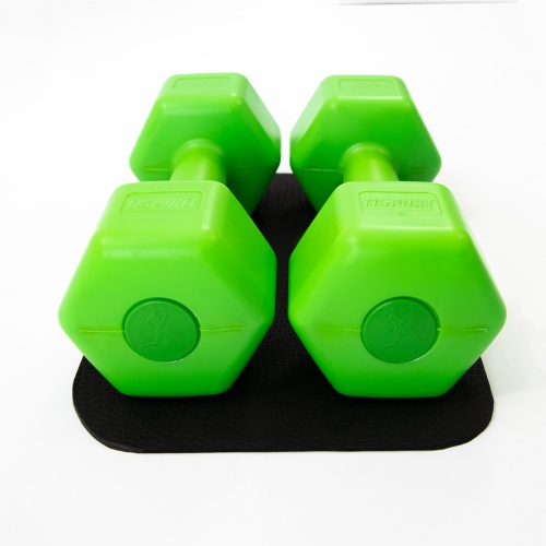 Гантели для фитнеса пластиковые цельные (неразборные) + коврик OSPORT Lite 2шт по 2 кг (OF-0215) фото 11