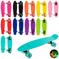 Скейт (скейтборд) детский пластиковый, пенни борд 56x14см колеса из ПУ с подсветкой OSPORT (МS 0848-9)