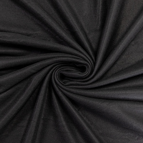 Ткань флис полар однотонный подкладочный 160г/м2, ширина 180см, Черный (TK-0003)