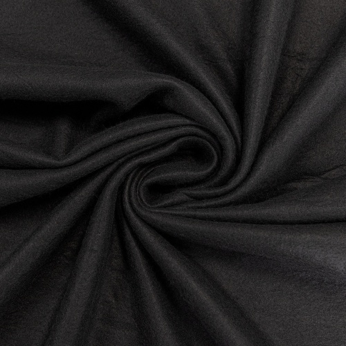 Ткань флис полар однотонный подкладочный плотный 250г/м2, ширина 180см, Черный (TK-0002)