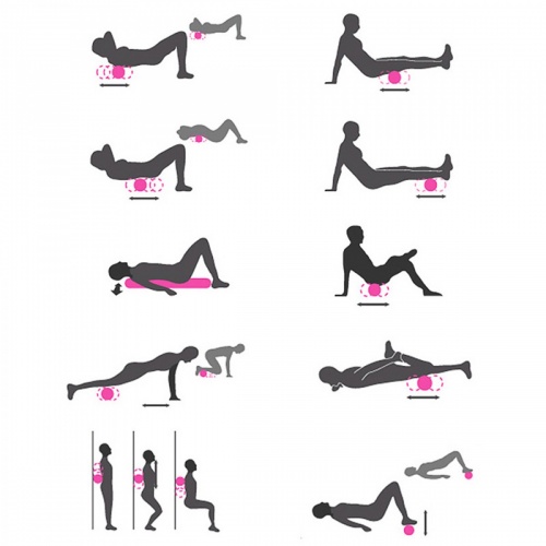 Валик (ролик, роллер) массажный для йоги, фитнеса (спины и ног) OSPORT (MS 2346) фото 4