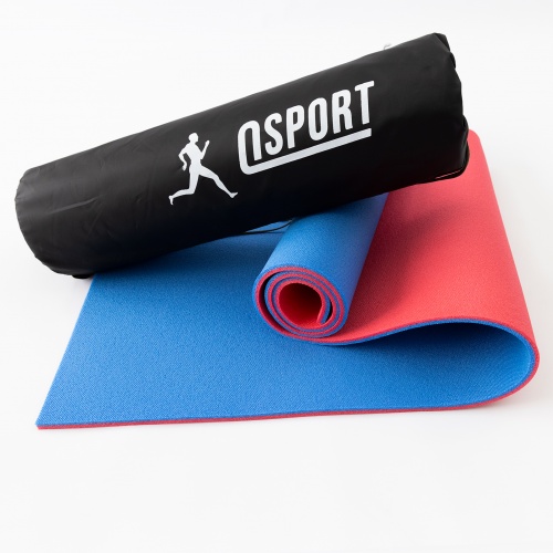 Коврик для йоги, фитнеса и спорта (каремат спортивный) OSPORT Спорт 8мм + чехол (n-0008) фото 7