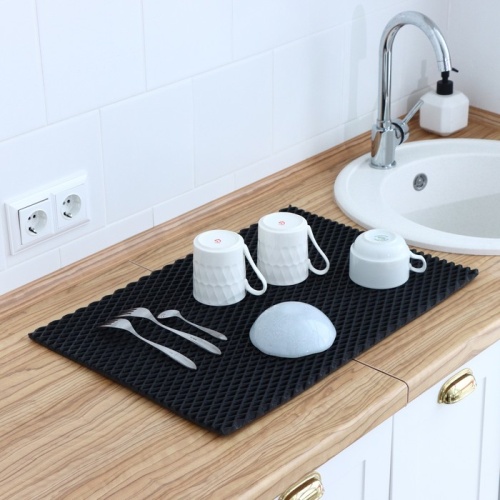 Коврик для сушки посуды (коврик для кухни подкладка под мокрую посуду) 60х50 см OSPORT (R-00055) фото 7