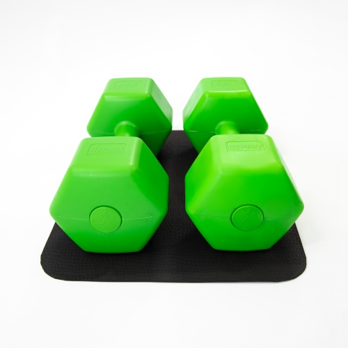 Гантели для фитнеса пластиковые цельные (неразборные) + коврик OSPORT Lite 2шт по 4 кг (OF-0217) фото 5
