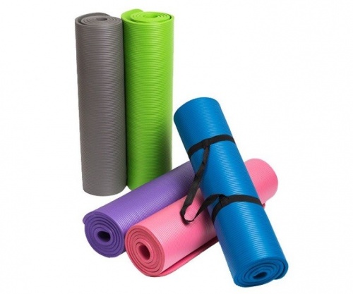 Коврик-Мат для йоги и фитнеса из вспененного каучука OSPORT Premium NBR 1,5см с ручкой (MS 2608-3) фото 13
