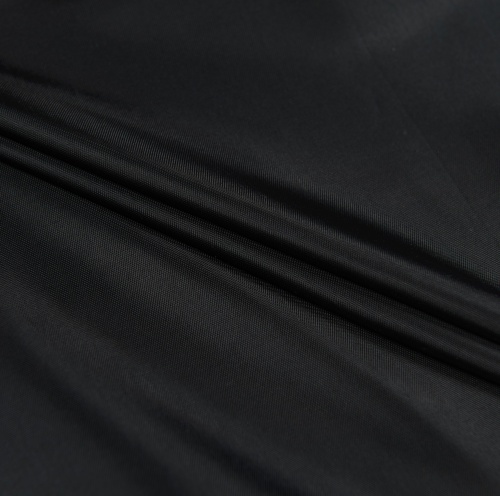 Ткань плащевая болонья (плащевка), водоотталкивающая однотонная 150 см черный (TK-0016) фото 2
