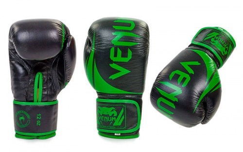 Перчатки боксерские кожаные на липучке VENUM 10,12 унций (BO-5245) фото 7