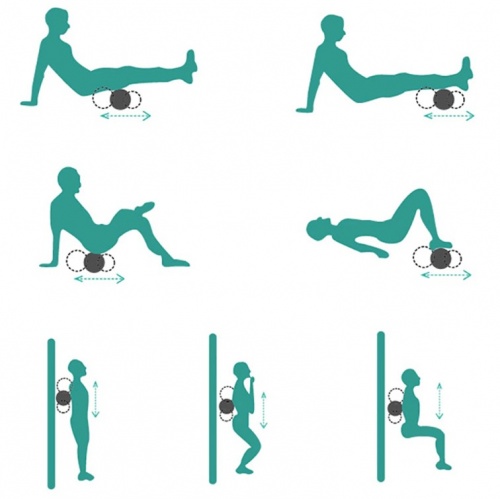 Массажный ролик, валик для массажа спины (йога ролл массажер для спины, шеи, ног) OSPORT 90*15см (MS 3232) фото 12