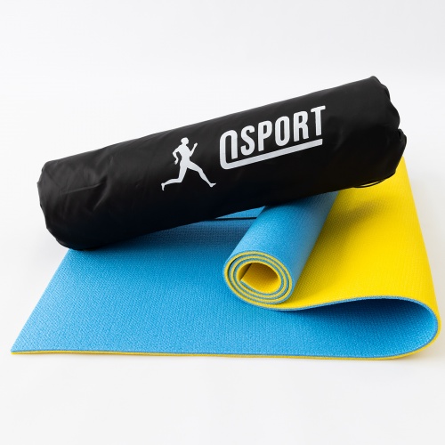 Коврик для йоги, фитнеса и спорта (каремат спортивный) OSPORT Спорт 8мм + чехол (n-0008) фото 9