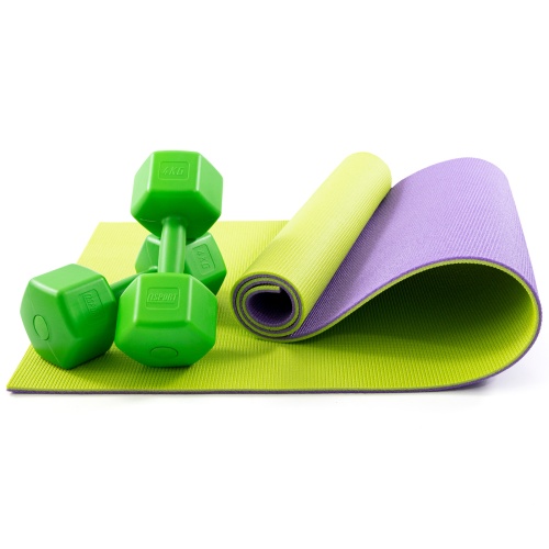 Коврик для йоги, фитнеса, спорта (йога мат, каремат) + гантели для фитнеса 2шт по 4кг OSPORT Set 79 (n-0109) фото 2