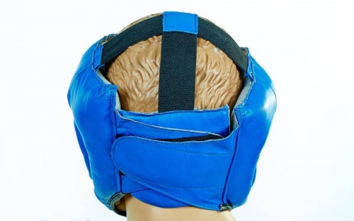 Шлем боксерский (с полной защитой) кожа ELAST ME-0147 фото 4