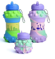 Спортивная складная бутылка для воды с карабином, бутылочка для спорта и тренировок 550мл OSPORT (MS 4962)