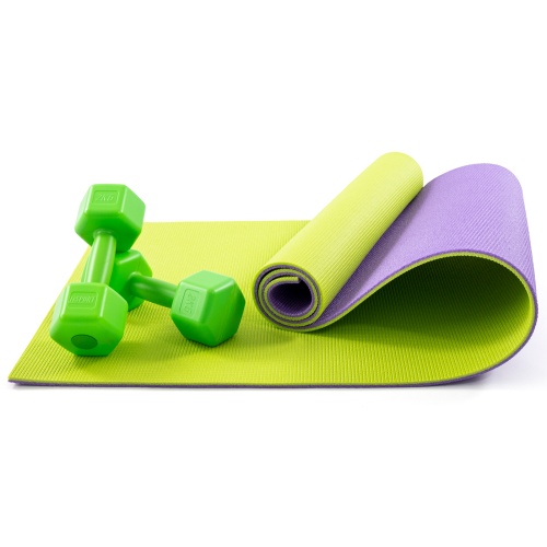 Коврик для йоги, фитнеса, спорта (йога мат, каремат) + гантели для фитнеса 2шт по 2кг OSPORT Set 77 (n-0107) фото 2