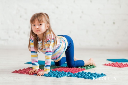 Детский массажный коврик пазл для стоп (ортопедический, резиновый) Onhillsport 4шт (MS-1209-1) фото 4