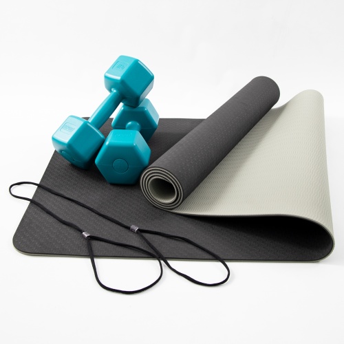 Коврик для йоги, фитнеса, спорта (йога мат, каремат) + гантели для фитнеса 2шт по 3кг OSPORT Set 65 (n-0095) фото 2