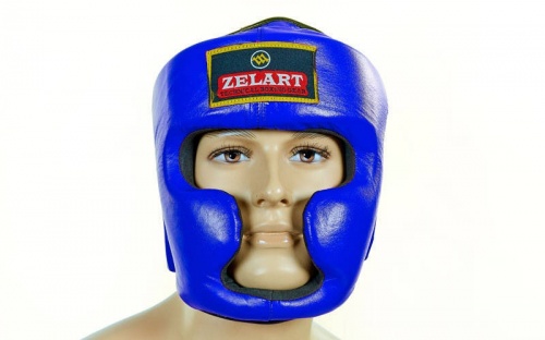 Шлем боксерский (с полной защитой) кожа Zel ZB-5007 фото 6