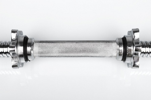 Гантельный гриф для гантели наборной прямой хромированный 35 см диаметр 25 мм OSPORT (MS 3146) фото 3