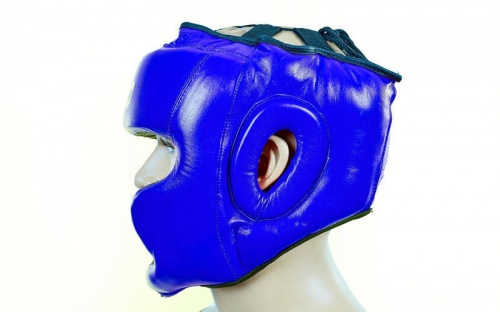 Шлем боксерский (с полной защитой) кожа VELO ULI-5005 фото 3