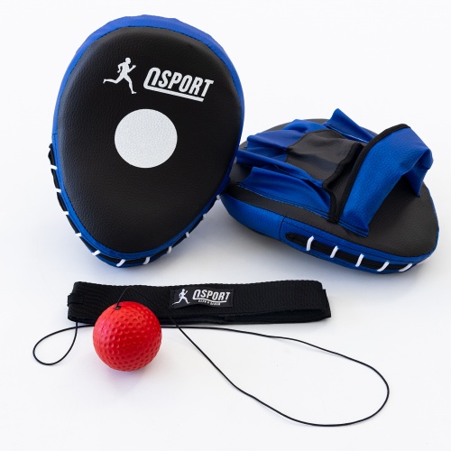Боксерский набор Тренажер fight ball (файт бол) мячик для бокса + лапы боксерские OSPORT BoxSet №1 (n-0025) фото 2