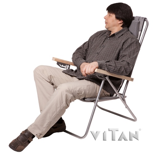 Кресло-шезлонг для отдыха и туризма 95х61х92см Vitan Ясень (VT7133) фото 7