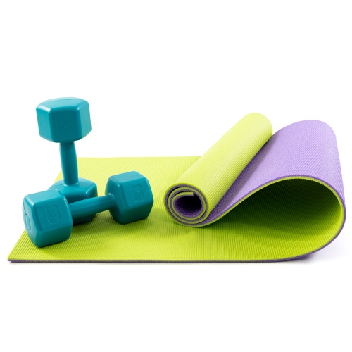 Коврик для йоги, фитнеса, спорта (йога мат, каремат) + гантели для фитнеса 2шт по 3кг OSPORT Set 78 (n-0108) фото 2
