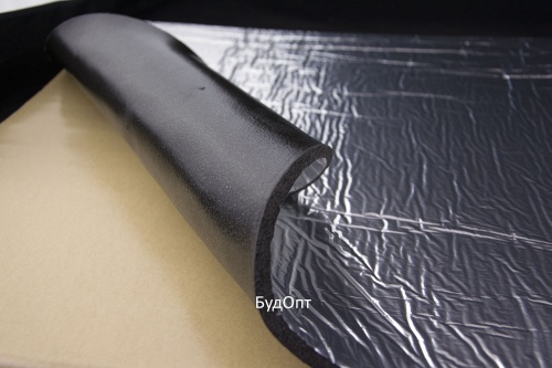 Тепло-шумоизоляция из вспененного каучука SoundProOFF Flex Sheet с фольгой 10мм лист 80x50см фото 4