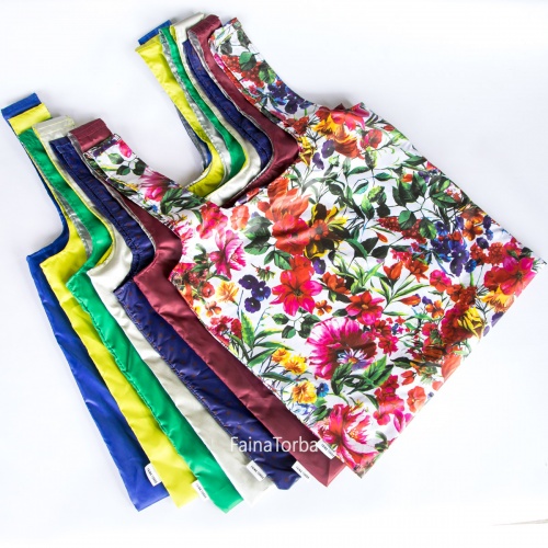 Эко сумка (экосумка шоппер, пляжная) для покупок, продуктов Faina Torba тканевая с принтом (ft-0002) фото 6