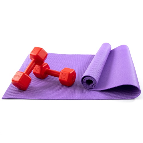 Коврик для йоги, фитнеса, спорта (йога мат, каремат) + гантели для фитнеса 2шт по 2кг OSPORT Set 82 (n-0112) фото 7