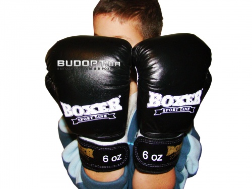 Детские боксерские перчатки кожаные Boxer 8 унций (bx-0029) фото 3