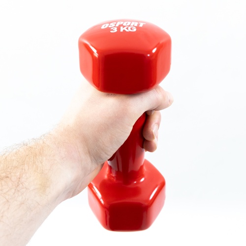 Гантель для фитнеса виниловая цельная (неразборная) OSPORT Profi 3 кг (FI-0105-3) фото 7