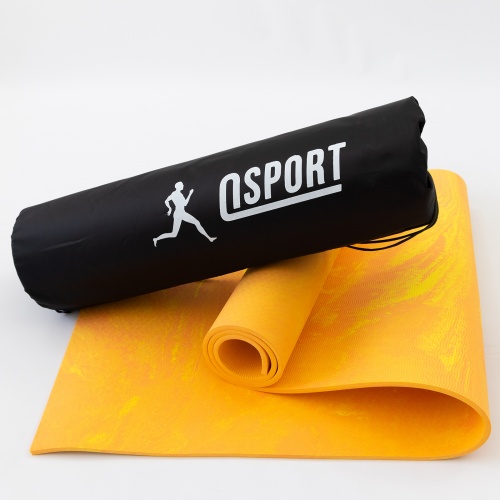 Коврик для йоги и фитнеса + чехол (мат, каремат спортивный) OSPORT Yoga ECO Pro 8мм (n-0013) фото 5