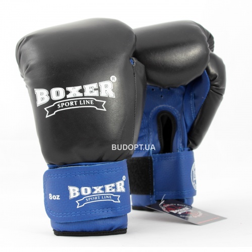 Детские боксерские перчатки комбинированные Boxer 8 унций (bx-0030) фото 6