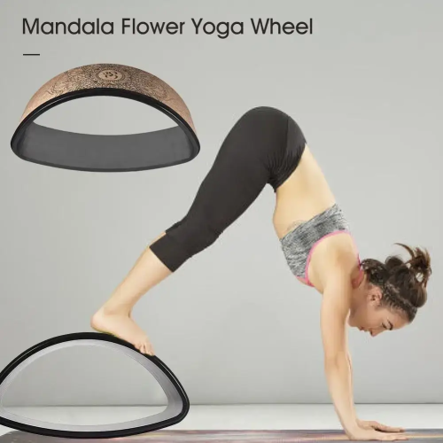 Колесо для йоги и фитнеса (йога кольцо) пробковое 39х13см OSPORT Fit Wheel Yoga (MS 4201) фото 7