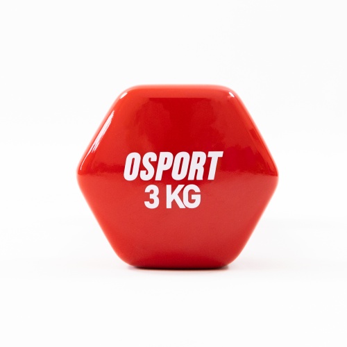 Гантель для фитнеса виниловая цельная (неразборная) OSPORT Profi 3 кг (FI-0105-3) фото 5