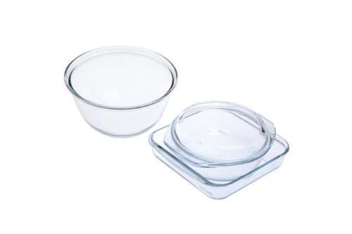 Огнеупорная посуда (термостекло) набор кастрюль стеклянных для запекания 3шт Stenson (MS-0141) фото 2