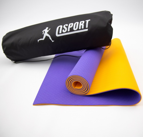 Коврик для йоги и фитнеса + чехол (мат, каремат спортивный) OSPORT Yoga ECO Pro 6мм (n-0007) фото 14