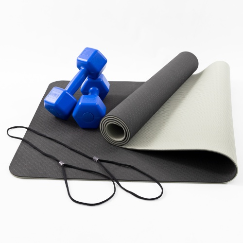 Коврик для йоги, фитнеса, спорта (йога мат, каремат) + гантели для фитнеса 2шт по 2кг OSPORT Set 64 (n-0094) фото 6