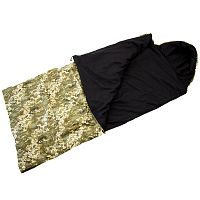 Спальный мешок (спальник) одеяло с капюшоном и флисом Осень-Весна OSPORT Tourist Medium+ Камуфляж (ty-0033)