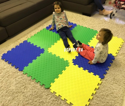 Детский игровой коврик-пазл (мат татами, ласточкин хвост) OSPORT 50cм х 50cм толщина 10мм (FI-0009) фото 9