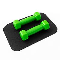 Гантели для фитнеса пластиковые цельные (неразборные) + коврик OSPORT Lite 2шт по 0,5 кг (OF-0213)