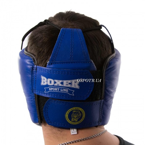 Профессиональный Боксерский шлем кожанный с печатью ФБУ Boxer M (bx-0045) фото 7