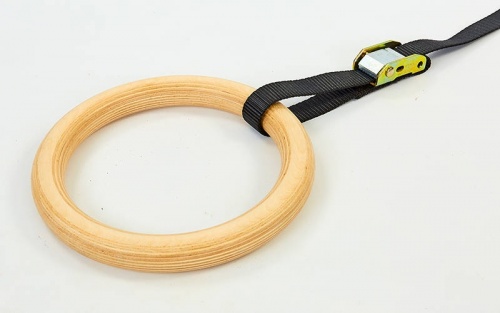 Кольца гимнастические для кроссфита/гимнастики и шведской стенки с регулировкой деревянные OSPORT (OF-0006) фото 3