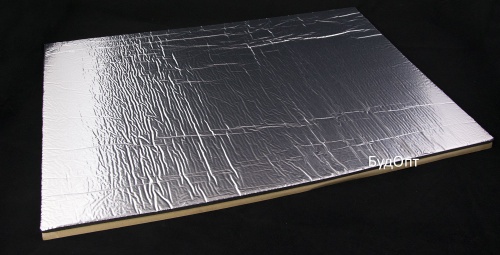 Тепло-шумоизоляция из вспененного каучука SoundProOFF Flex Sheet с фольгой 10мм лист 80x50см фото 2