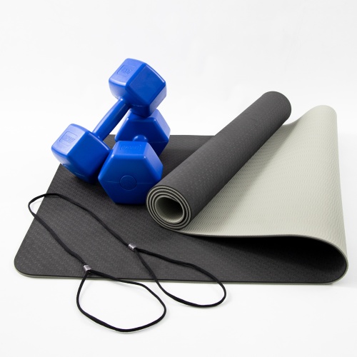 Коврик для йоги, фитнеса, спорта (йога мат, каремат) + гантели для фитнеса 2шт по 4кг OSPORT Set 66 (n-0096) фото 2